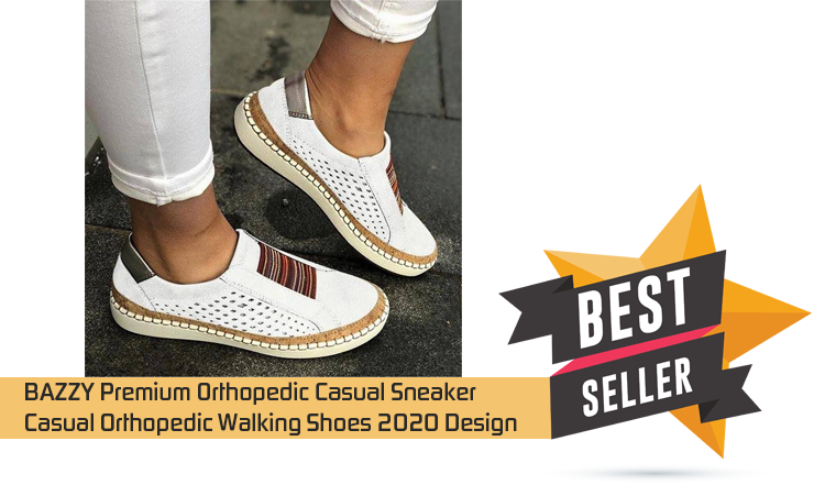 BAZZY Premium Orthopedic Casual Sneaker Casual Orthopedic Walking Shoes 2020 Design – Apparel & Accessories